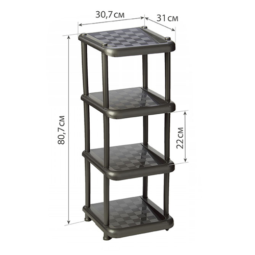 Стойка в прихожую IDEA МАЛАЯ УНИВЕРСАЛ М 2709,  4 секции, графитовая