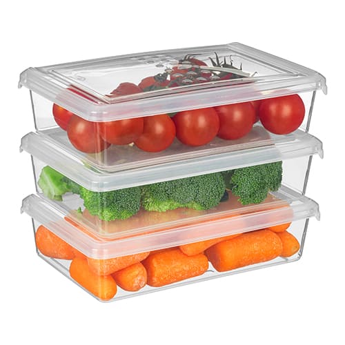 Комплект контейнеров для заморозки Homver Asti 221100801/00, прямоугольных 0.75 л х 3 шт, бесцветный