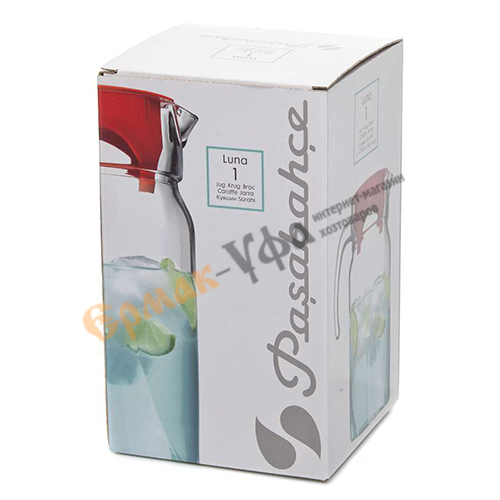 Кувшин 1750мл ЛУНА 1шт/уп, красная крышка, Pasabahce, 43544B, 1/6