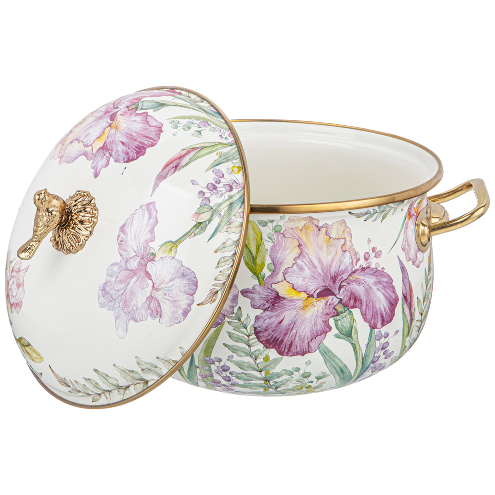 КАСТРЮЛЯ ЭМАЛИРОВАННАЯ AGNESS С КРЫШКОЙ, СЕРИЯ IRISES 3,8Л, ДИА.20СМ ПОДХОДИТ ДЛЯ ИНДУК.ПЛ