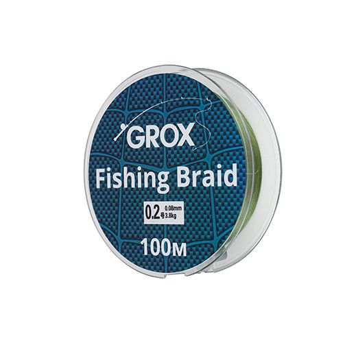 Плетенный шнур для рыбалки леска плетенка GROX 4X 0,08х100м 3,8кг, 1/300