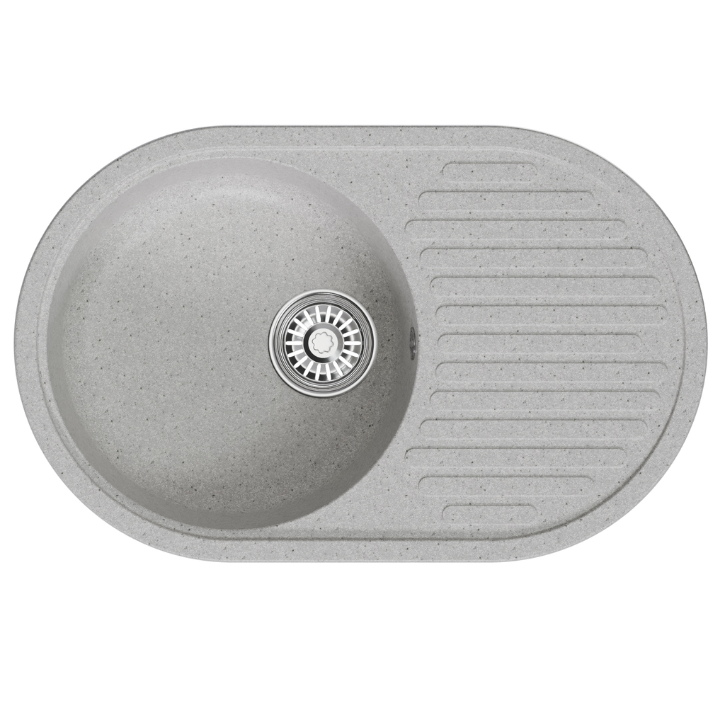Мойка ML-GM16 овальная с крылом, серая, 310, 730*460*180мм NEW
