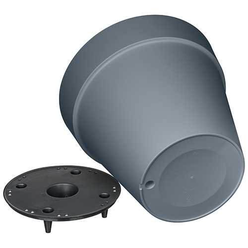 Горшок для цветов 7 л Homver Tarragon 221610535/01, 250 мм, со вставкой, серый