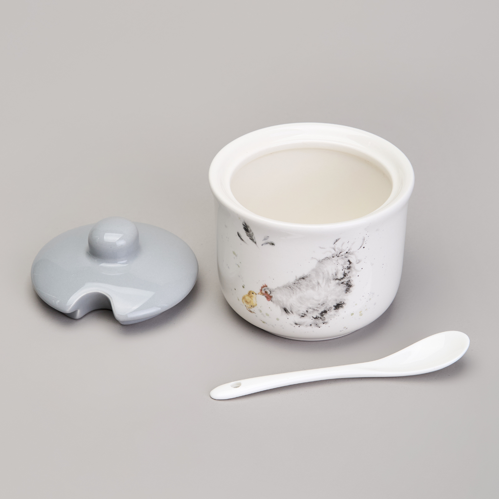 САХАРНИЦА С ЛОЖКОЙ LEFARD, FUNNY HENS, 9, 5*10 СМ 300 МЛ, КОР=36ШТ.