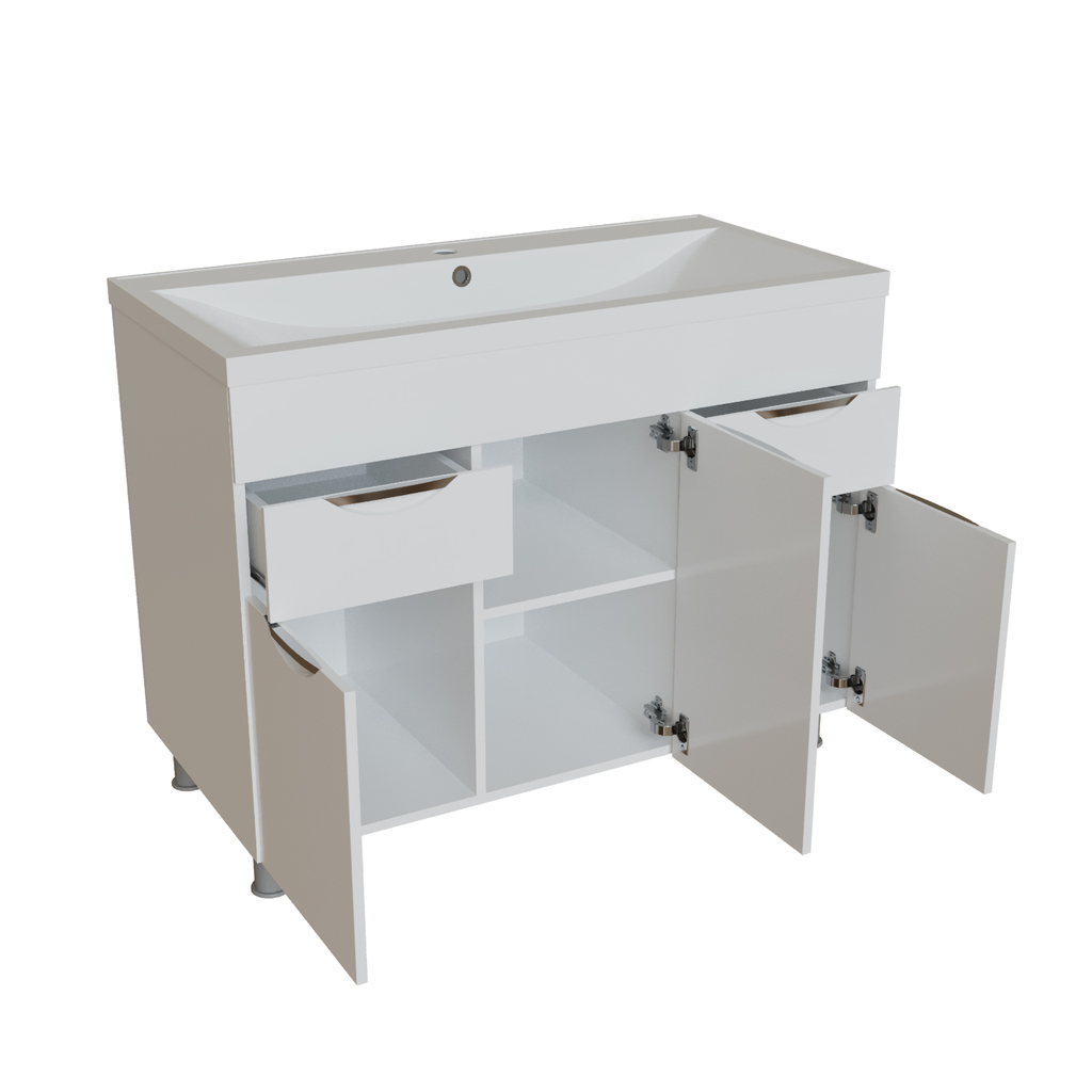 Тумба д/ванной, ЭТЬЕН-100,  ОТДЕЛЬНО ПРИОБРЕТАЕТСЯ РАКОВИНА под раковину Нелли -100, MIXLINE, ПВХ, раковина в комплект не входит