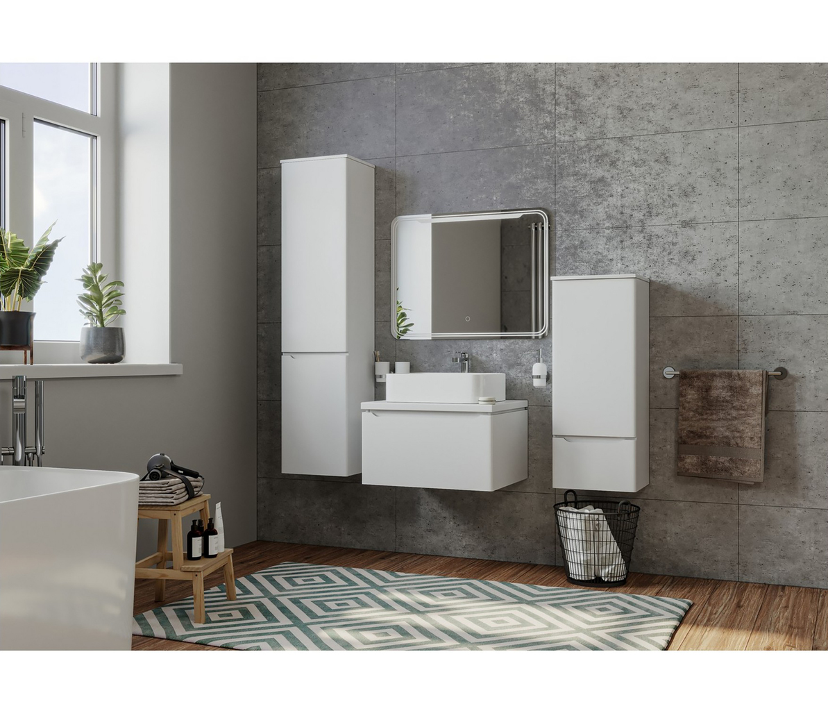 Зеркало, ВИКТОРИЯ, 700*800, ШВ сенсорный выкл, светодиодная подсветка