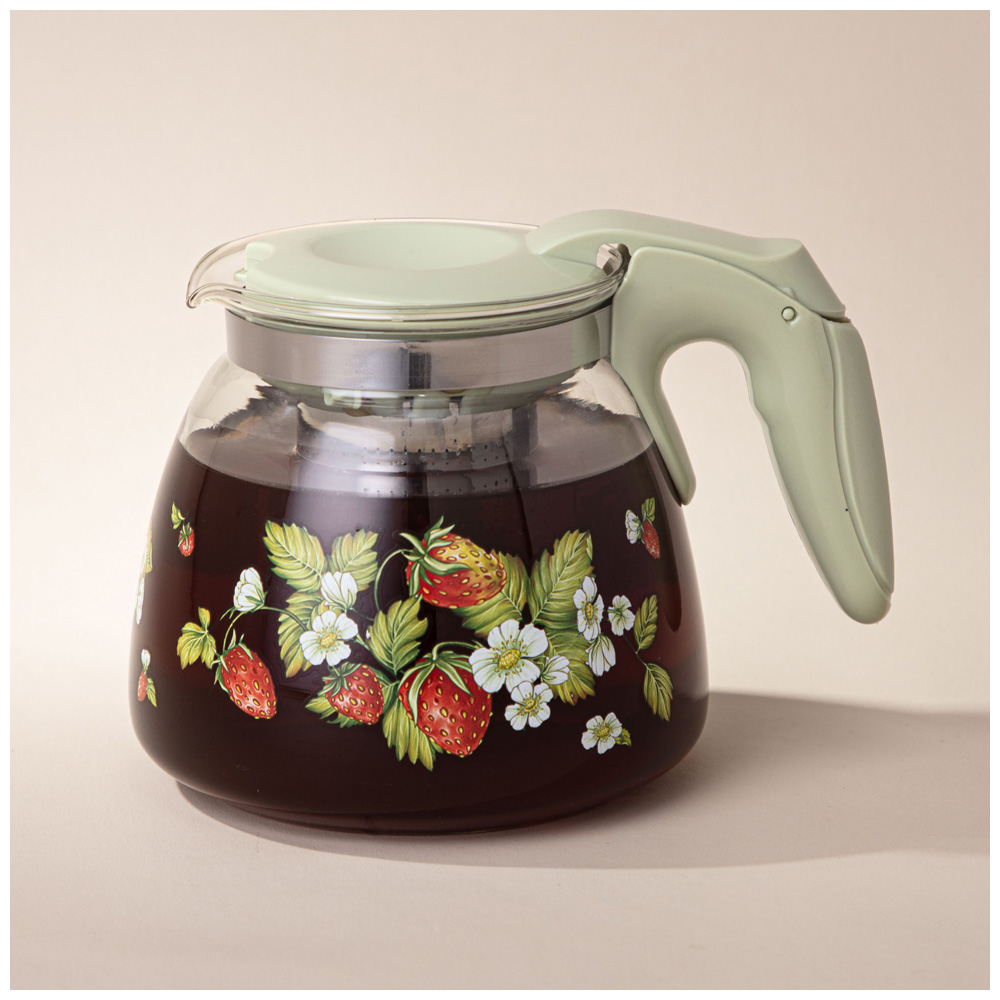 ЗАВАРОЧНЫЙ ЧАЙНИК AGNESS С ФИЛЬТРОМ, ЗЕМЛЯНИКА, 900 МЛ.