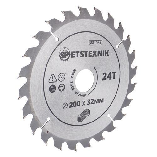 Диск пильный по дереву SPETSTEXNIK 200х32ммх24зуб+кольцо 30мм, 1/25/50
