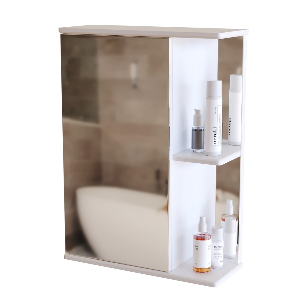 Зеркальный шкаф, Стандарт-50, левый без подсветки, ПВХ