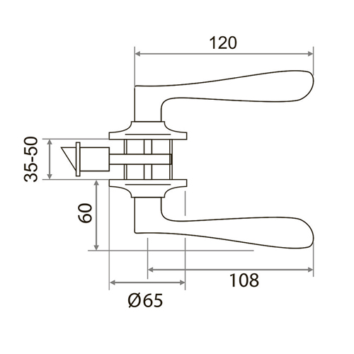 Ручка защелка ЗВ2-01 с ключем универсальная Trodos, золото, 1/24