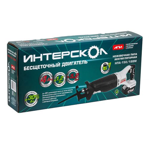 Пила электрическая, ножовочная, аккумуляторная НПА-150/18 ВМ, картон, Интерскол