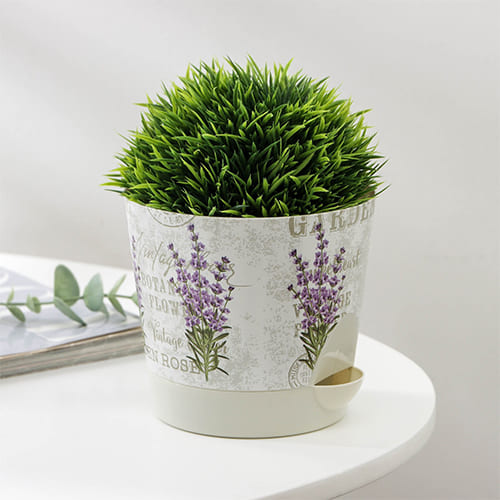 Кашпо 0.8 л IDEA НИКА ДЕКО М 3076, 120 мм,  с прикорневым поливом, лаванда