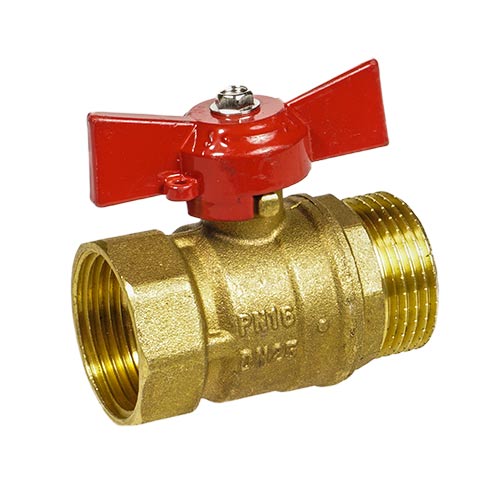 Кран шар 1 г/ш бабочка латунь, БЕЛАРУСЬ, 1/50