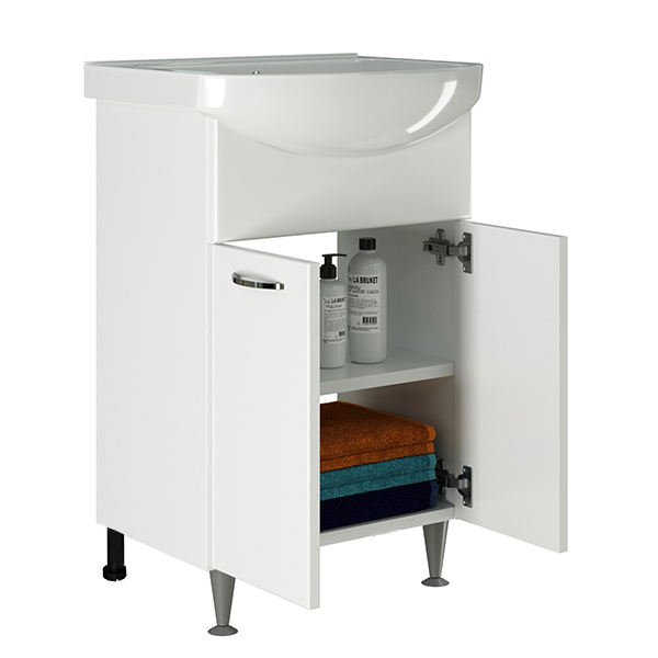 Тумба д/ванной, СТАНДАРТ-55,  ОТДЕЛЬНО ПРИОБРЕТАЕТСЯ РАКОВИНА под раковину Уют-55, Rosa, ПВХ, раковина в комплект не входит