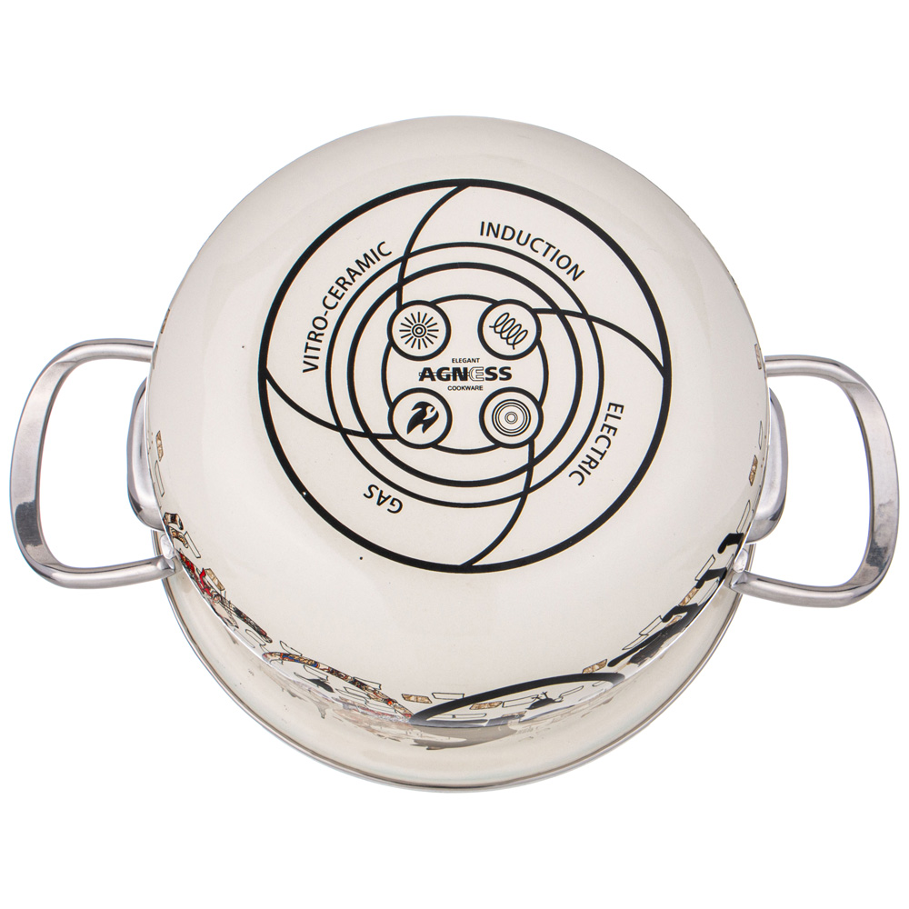 НАБОР КАСТРЮЛЬ AGNESS ЭМАЛИРОВАННЫХ СЕРИЯ, ПАРИЖСКИЕ КОТЫ, 4ПР. 2, 0Л И 2, 8Л, 18Х11СМ, 20Х12СМ