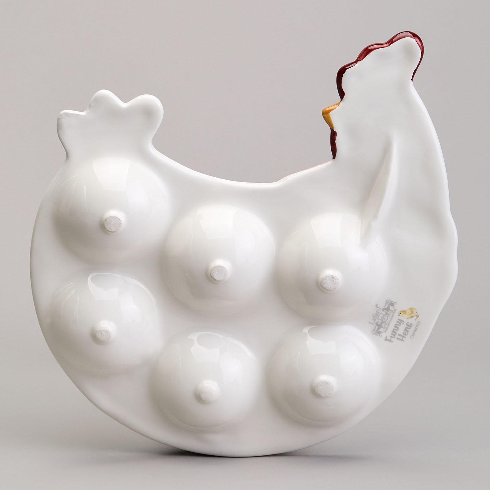 БЛЮДО НА 6 ЯИЦ LEFARD, FUNNY HENS, В ФОРМЕ КУРОЧКИ 24, 3*22*3 СМ, КОР=24ШТ.