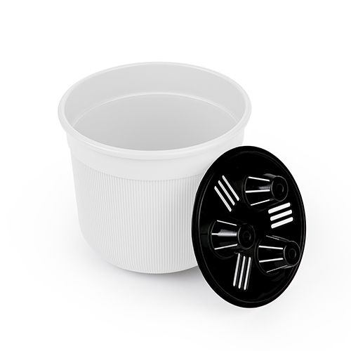 Горшок для цветов Сканди 2л, с дренажной вставкой, белый, Альтернатива, М9119, 1/24