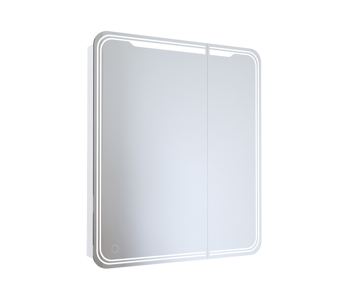 Зеркальный шкаф, ВИКТОРИЯ, 700*800, ШВ 2 створки, левый, сенсорный выкл, светодиодная подсветка