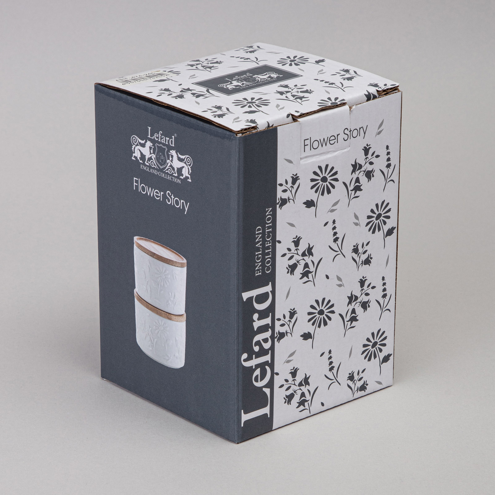 НАБОР БАНОК LEFARD, FLOWERS STORY, С ДЕРЕВ. КРЫШКОЙ 2 ШТ. 9*6, 5 СМ 225 МЛ