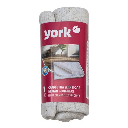 Тряпка для пола белая большая 60х80см, плотность 260гр/м YORK, 5/30
