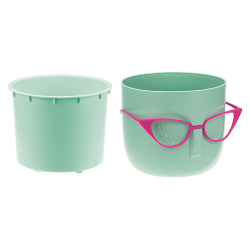 Кашпо 0.65 л IDEA МАРИ М 3075, 115 мм, со вставкой, фисташковый