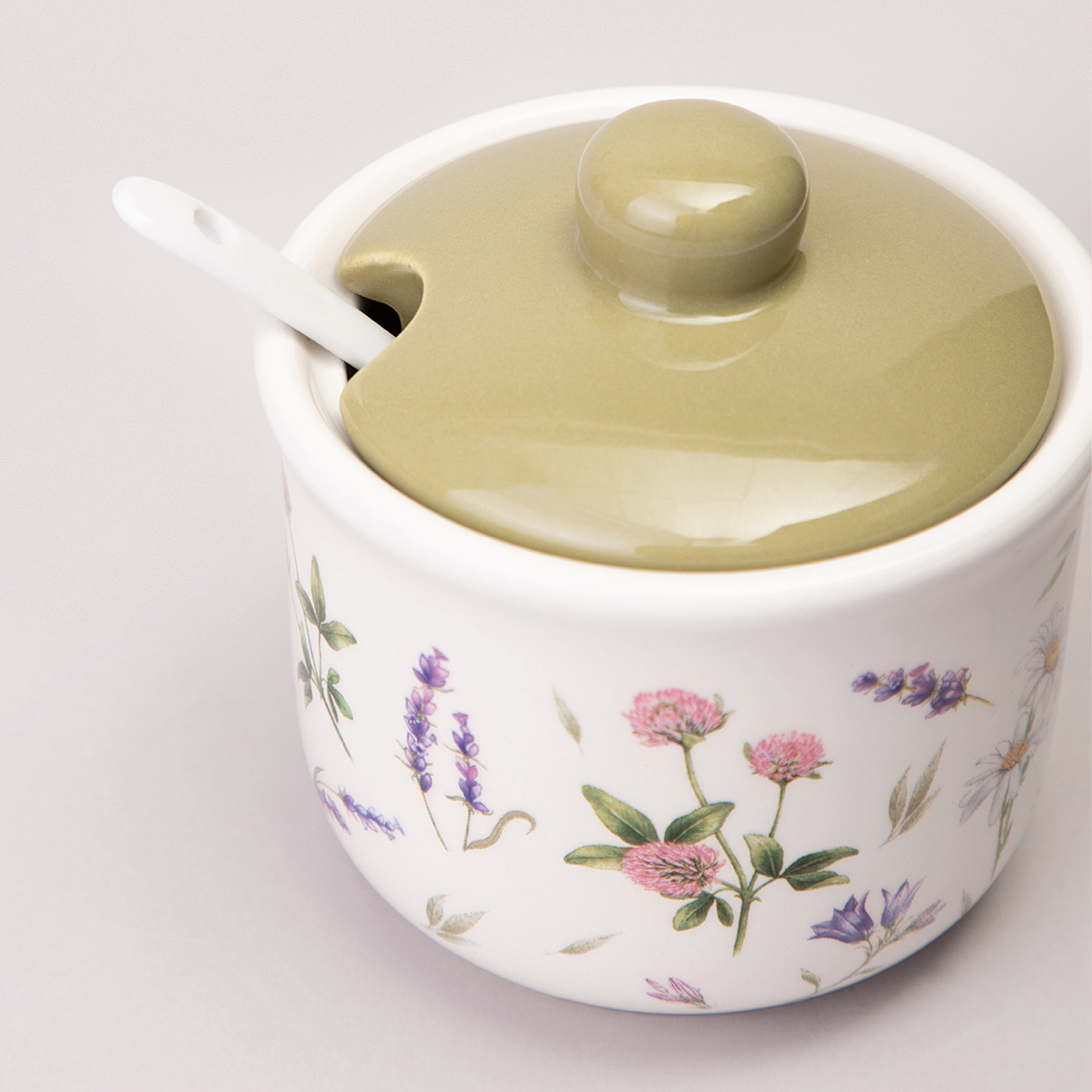 САХАРНИЦА С ЛОЖКОЙ AGNESS, FLOWER STORY, 10*9, 5 СМ 300 МЛ, КОР=36ШТ.