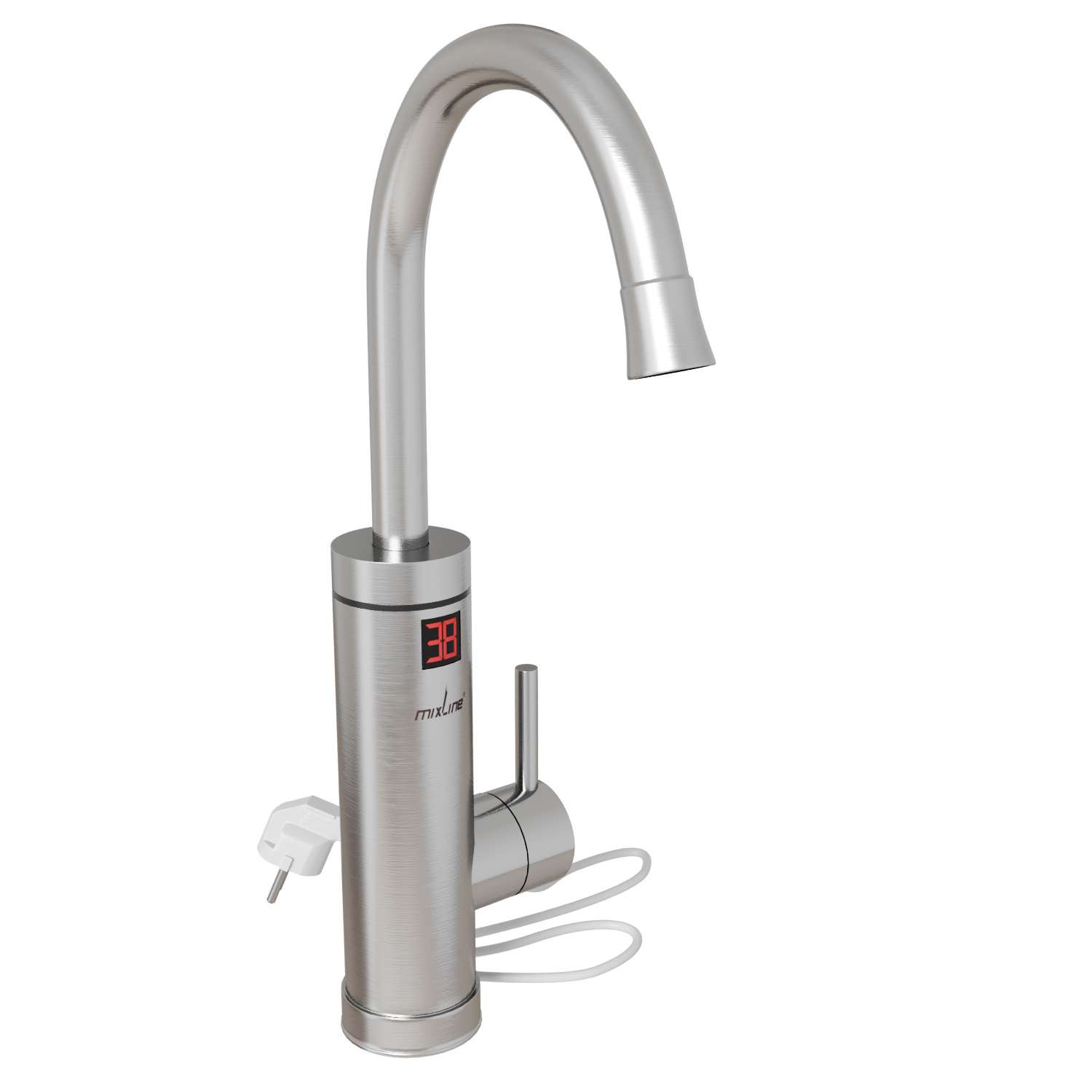 Проточный водонагреватель WH-005 нерж корпус, 3, 3 кВт, УЗО, кухня MIXLINE