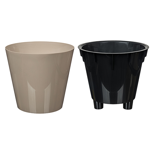 Горшок для цветов 5 л Homver Rosemary 221605927/01, 230 мм, с дренажной вставкой, бежевый