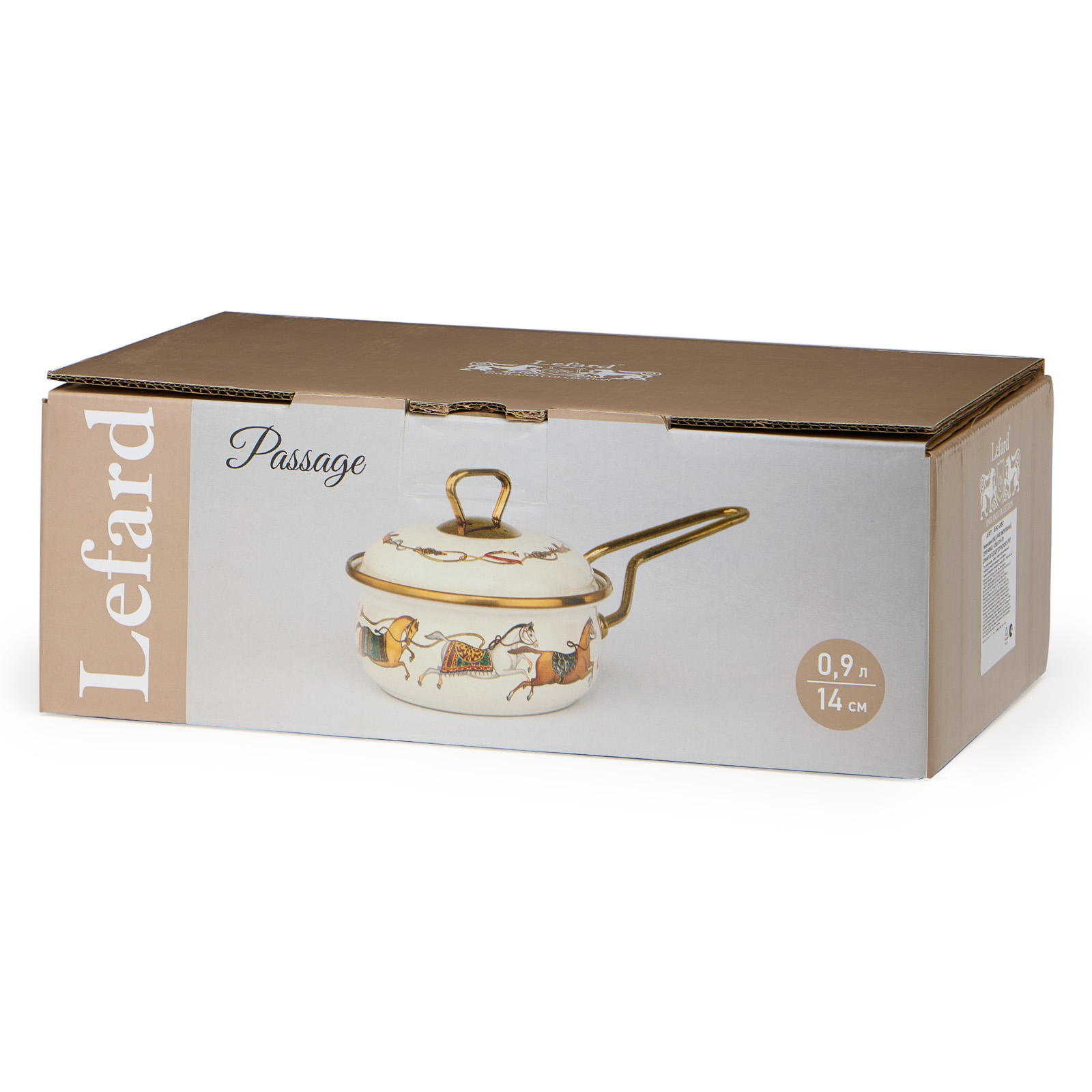 КОВШ LEFARD ЭМАЛИРОВАННЫЙ, СЕРИЯ PASSAGE, 14СМ/0,9Л D=14 СМ  ДЛИНА=31СМ ПОДХОДИТ ДЛЯ ИНДУКЦИОН.ПЛИТ