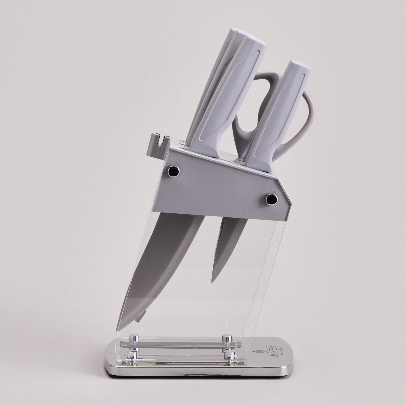 НАБОР НОЖЕЙ AGNESS  НА ПЛАСТИКОВОЙ ПОДСТАВКЕ, 7 ПРЕДМЕТОВ