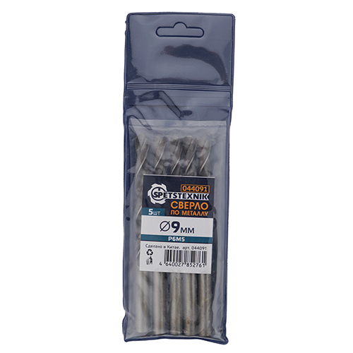 Сверло по металлу 9,0мм SPETSTEXNIK Р6М5, 5/500
