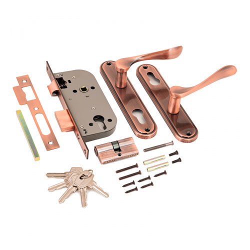 Замок врезной 127/1 АС АЛЛЮР ст. медь с/руч, 1/12