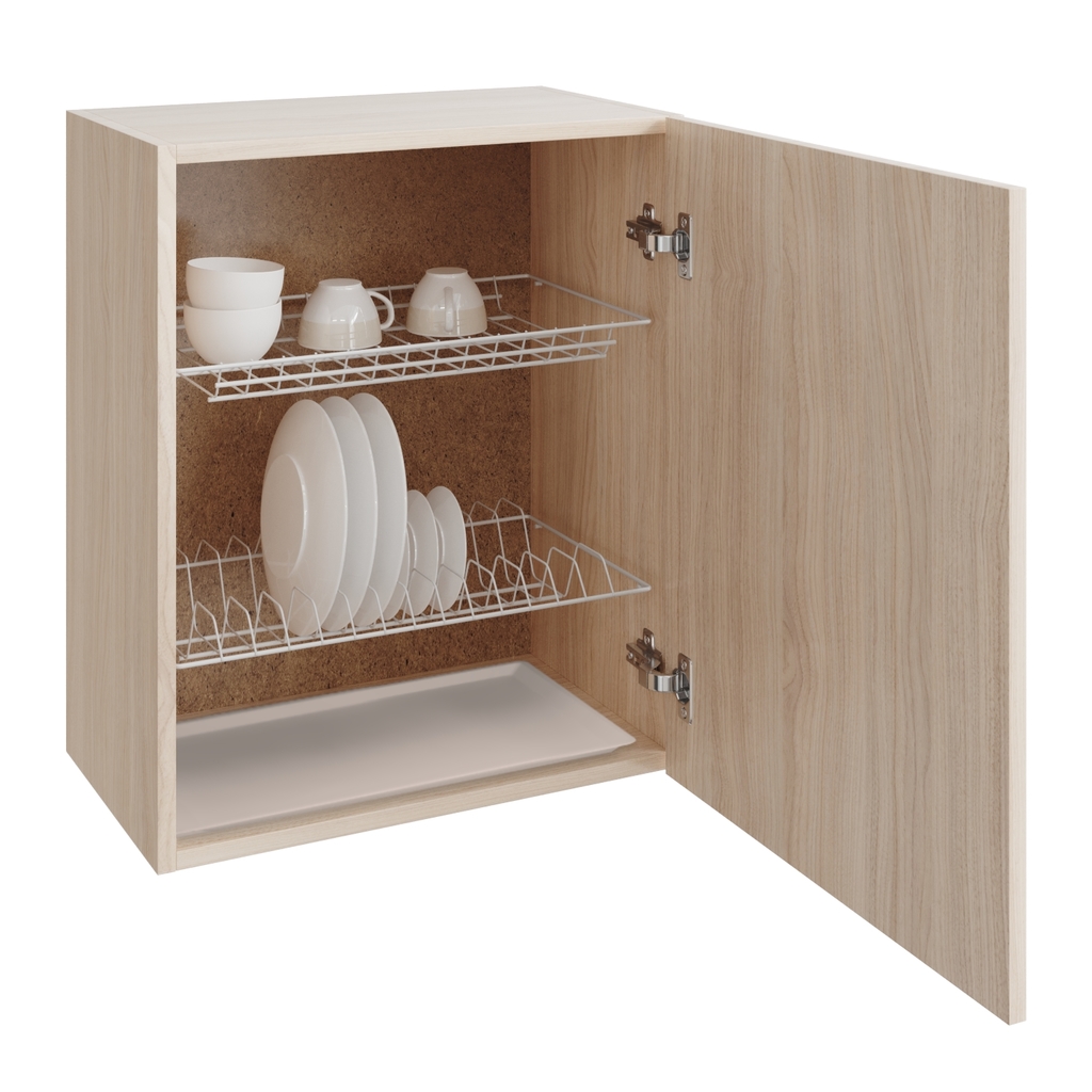 шкаф навесной кухонный с сушкой 50 венге светлое, дуб млечный