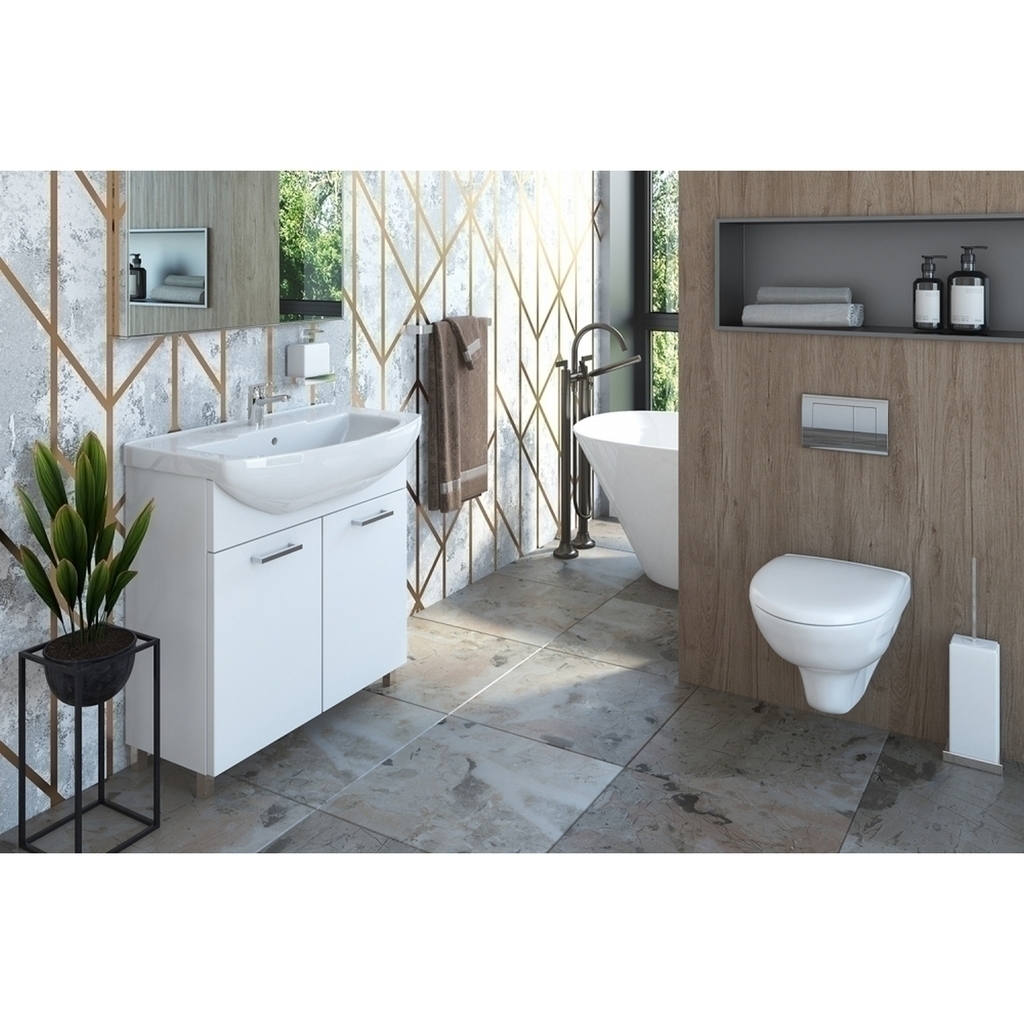 Унитаз подвесной, Элеганс, сиденье полип.микролифт белый, Rosa