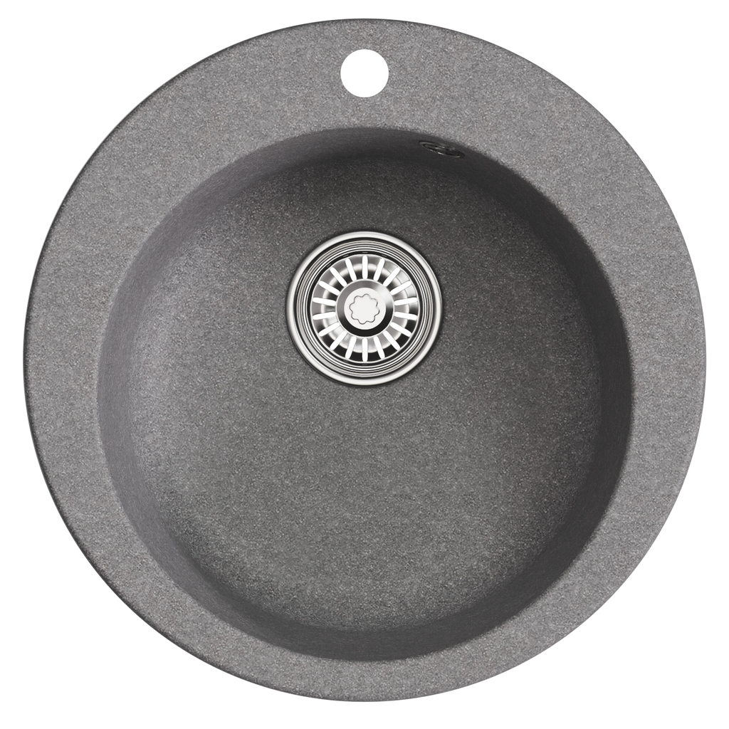 Мойкa ML-GM13 круглая, графит, 342, 495мм, глуб. чаши 200 NEW