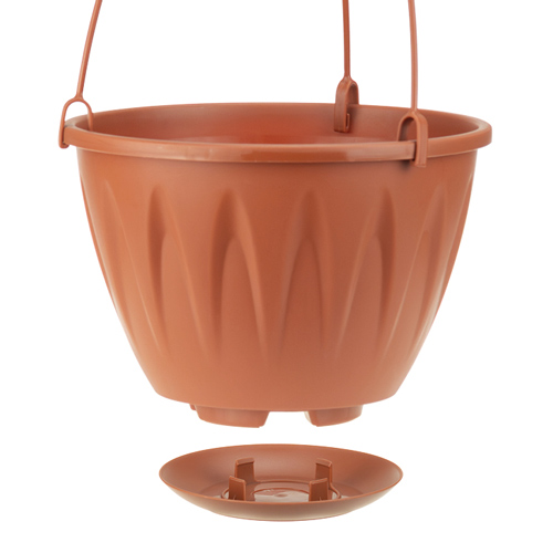 Горшок для цветов Алиция d-220мм терракотовый подвесной, с поддоном, 1/20