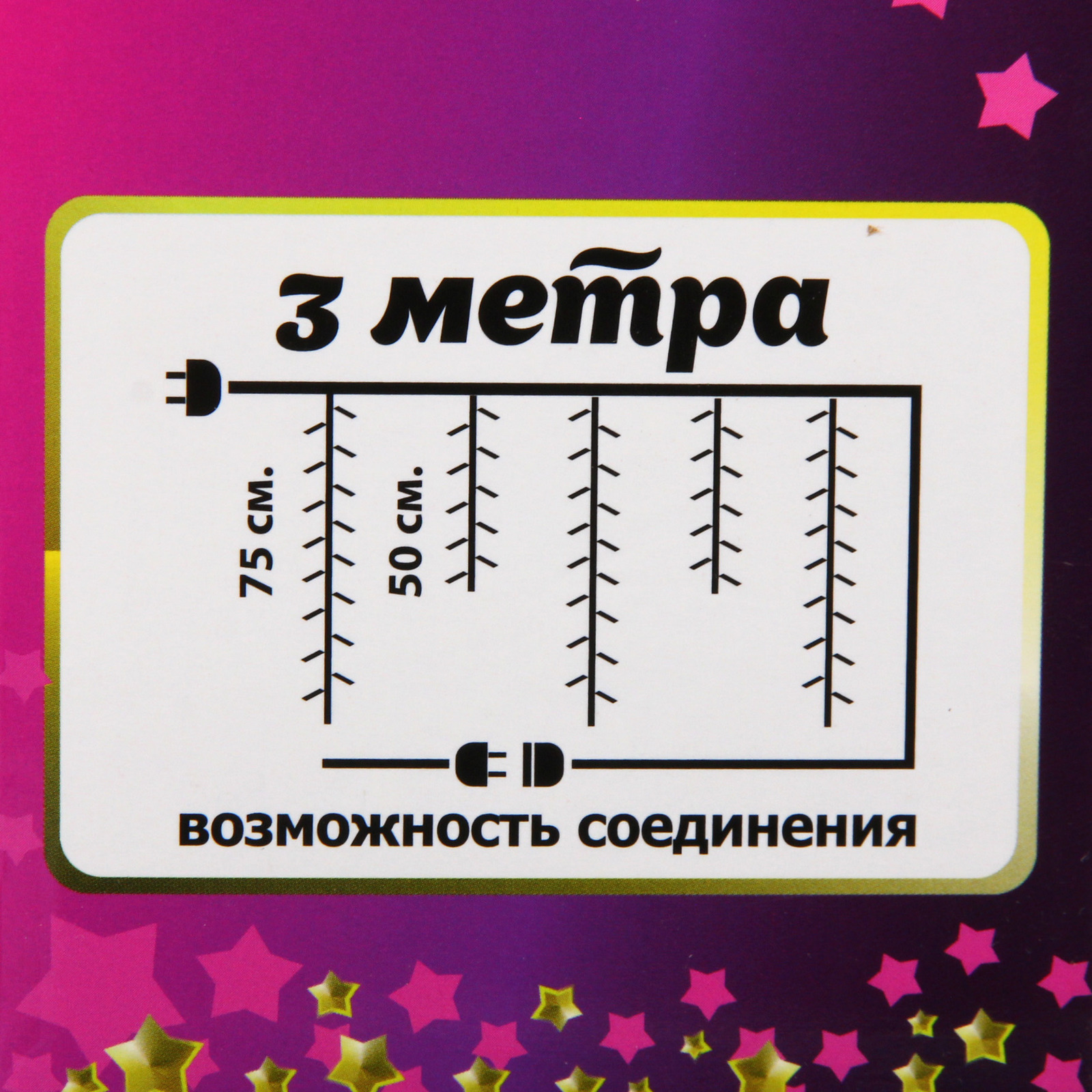 Гирлянда для дома БАХРОМА ш3м*в0,75/0,5м, 736 ламп LED "Звездные планеты", прозрачн.пров.8 реж,IP-20. Мультицвет (возможность соединения)