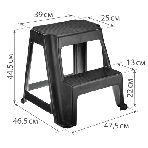 Табурет универсальный IDEA М 2296, со ступенькой, черный