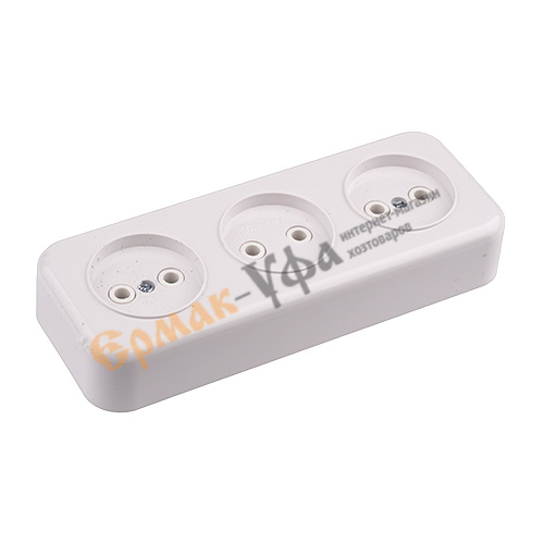 Розетка ОП 3-местн б/з BYLECTRICA, 16-244, БЕЛАЯ, 1/56