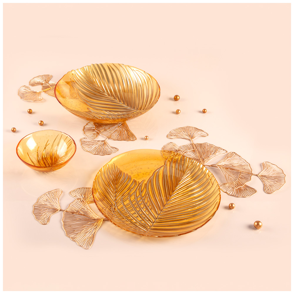 БЛЮДО ГЛУБОКОЕ, BOHEMIA, AMBER 33СМ