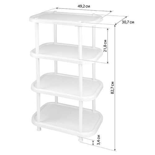Полка овальная IDEA М 2717, 4 секции, мраморный