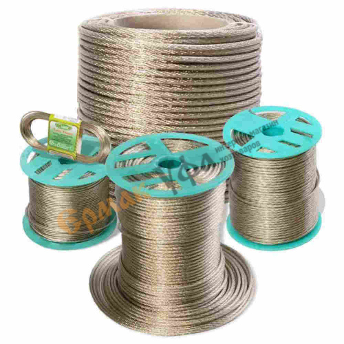 Трос металлополимерный 2мм 200м ПР-2, 1/4