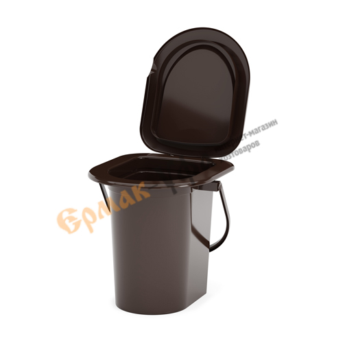 Ведро - туалет 17л коричневое, Альтернатива, м1319, 1/10
