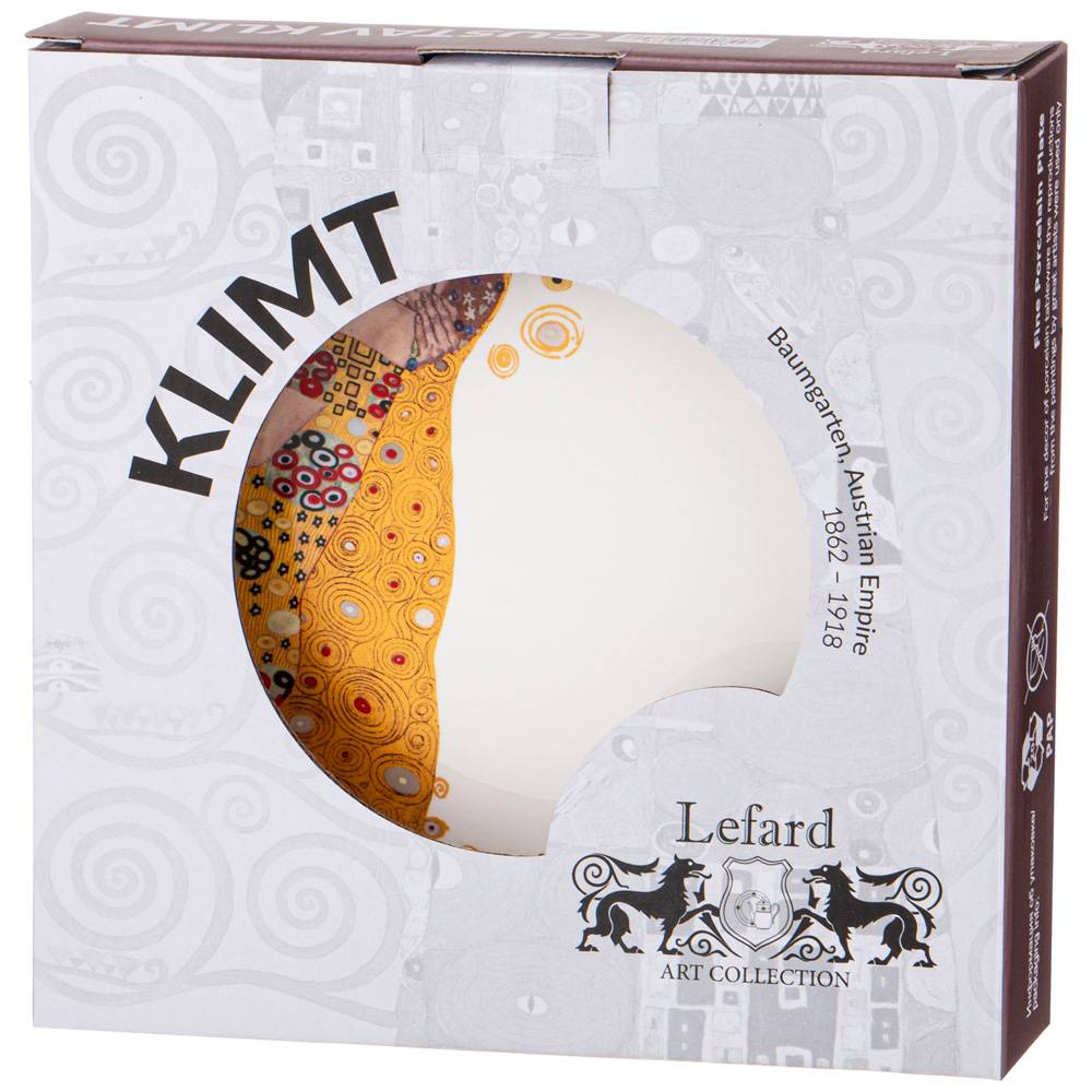 НАБОР ТАРЕЛОК ЗАКУСОЧНЫХ LEFARD, ПОЦЕЛУЙ,  Г. КЛИМТ 2 ШТ. 20, 5 СМ, КРЕМОВАЯ, СЕРАЯ, КОР=24НАБ.