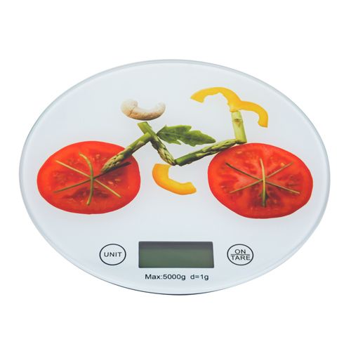 Весы кухонные электронные 5 кг 20см стекло, 1/40