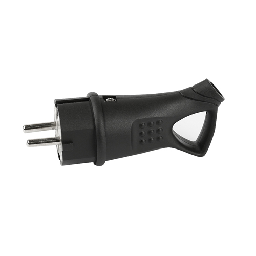 Вилка электр. угловая с/з 16А Smartbuy с кольцом каучук 230В, SBE-16-P08-R, 5/20/200