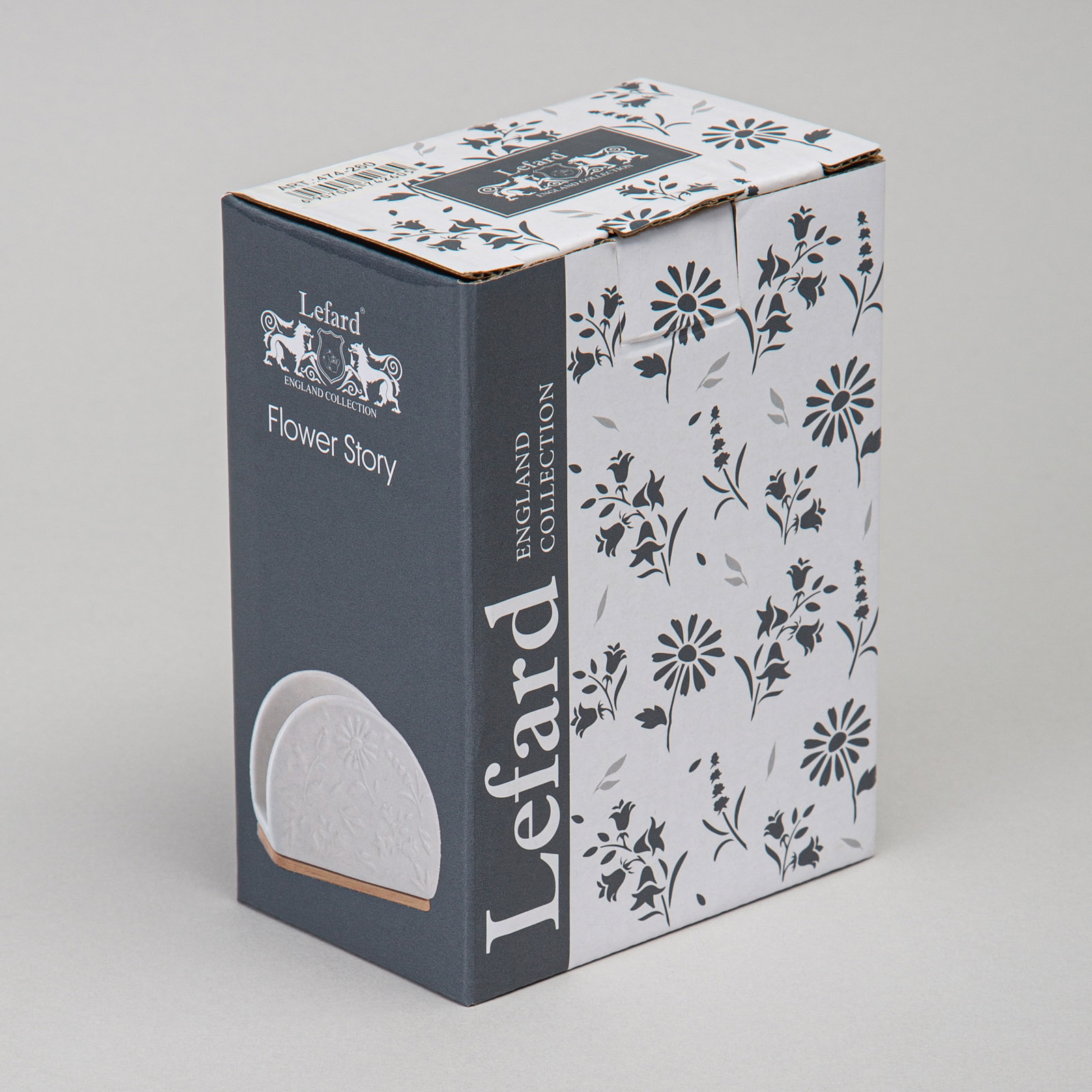 САЛФЕТНИЦА LEFARD, FLOWERS STORY, НА ДЕРЕВ. ПОДСТАВКЕ 12*4, 5*9 СМ