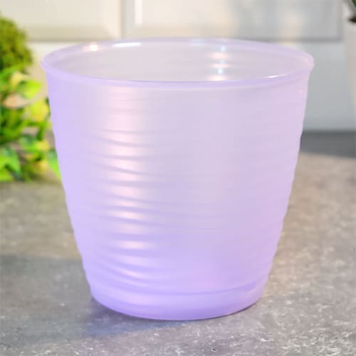 Горшок для орхидей 1.5 л Homver Saffron 223605041/01, 146 мм, с поддоном, сиреневый транспарент
