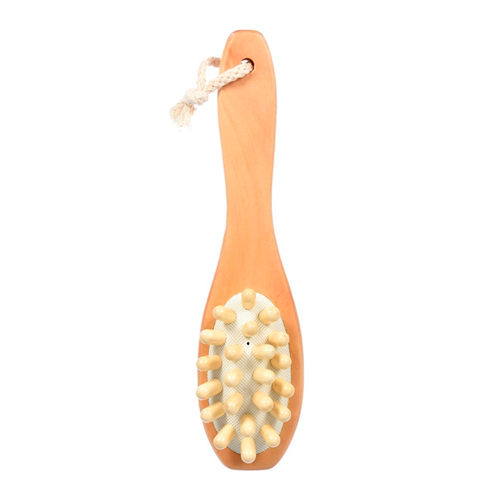 Щетка для тела, деревянная, двухсторонняя с массажером, 22см Банные штучки, 1/30