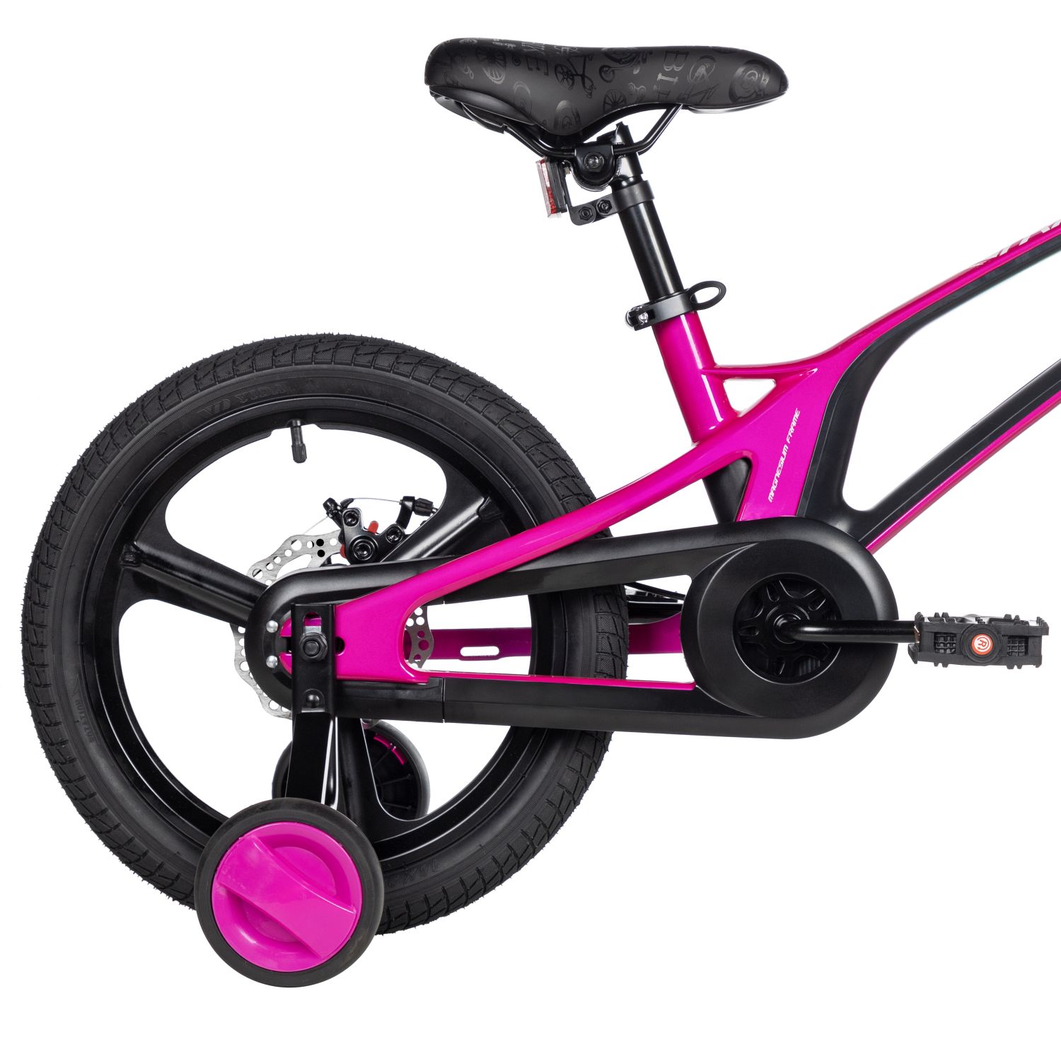 Велосипед NOVATRACK 16, FLIGHT PRO. Магний-алюм.рама, пурпурный, полная защ.цепи, Дисковый тормоз, м